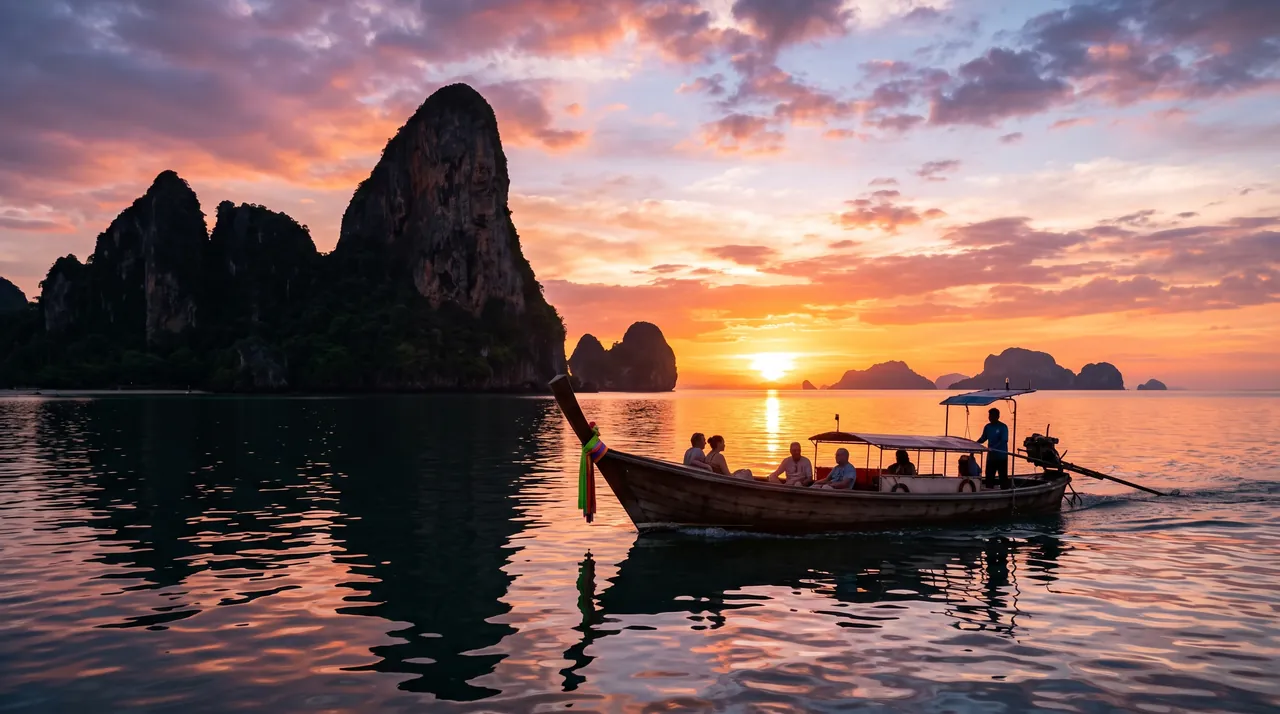Krabi Sunset Cruise: Phi Phi, Bamboo Island & Dinner — boat tour to Maya Bay and the Phi Phi Islands, Thailand